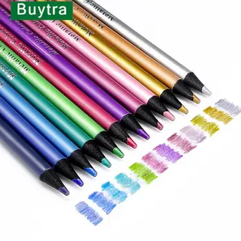 12 цветных металлических карандашей, набор для рисования, Раскрашивающие цветные карандаши, профессиональные художественные принадлежности для художника