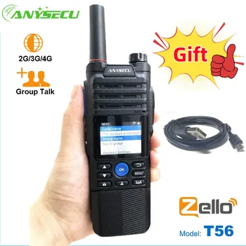 ANYSECU T56 Портативная Рация 4G Сетевое Радио 6800 мАч Аккумулятор PTT Zello Радио Android 5.1.1 Wifi Sim-карта POC Портативная рация