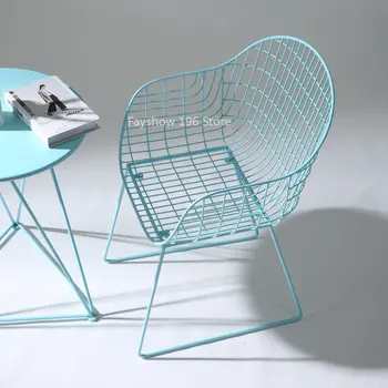 Металлический ресторанный стул для гостиной на открытом воздухе, Удобное кресло для балкона, диван, обеденный шезлонг Nordic, уличная мебель DC076