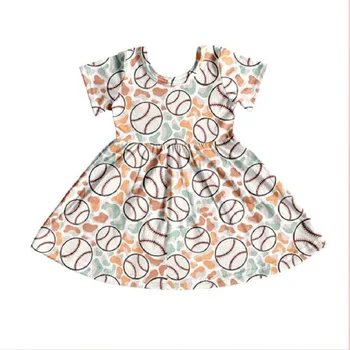 Милое платье с леопардовым принтом для маленьких девочек с коротким рукавом, детские костюмы для девочек, Детские летние платья