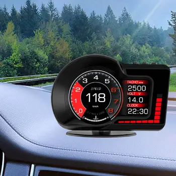 Автомобильный Головной Дисплей HUD OBD2 GPS Обороты в минуту Температура Воды Дисплей Давления Турбонаддува Многофункциональный Дисплей Сигнализация Напряжения Универсальный