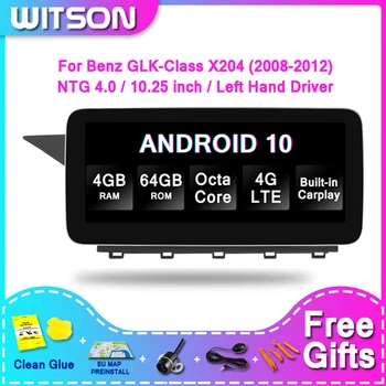WITSON с большим ЭКРАНОМ Android 10,0 4G + 64 ГБ для MERCEDES-BENZ GLK-Class X204 2008-2012