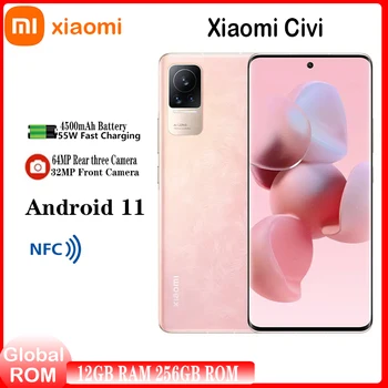 Мобильный Телефон Xiaomi Civi 5G Global Rom 64MP С тремя Задними камерами 6,55 дюйма 120 Гц Android 11 Snapdragon 778G 4500 мАч Аккумулятор 55 Вт NFC