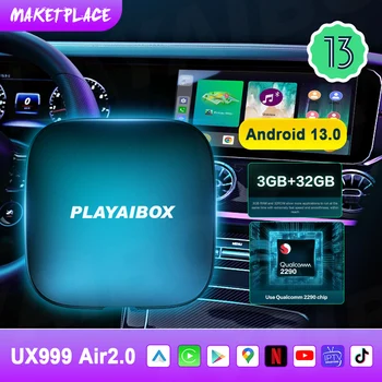 Carplay Tv Box Android Auto Беспроводной Carplay Android13 Netflix Iptv Встроенный GPS 4G LTE Qualcomm 2290 Для Toyota Volvo Kia VW