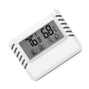 Цифровой дисплей, электронный измеритель температуры и влажности, Термометр-гигрометр с кронштейном Белого цвета