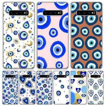 Синий Чехол Для телефона Evil Eye Samsung Galaxy M21 M31 M12 M51 M32 M52 M30S M11 Note 20 Ultra 10 Plus 9 8 J4 J6 J8 + Чехол