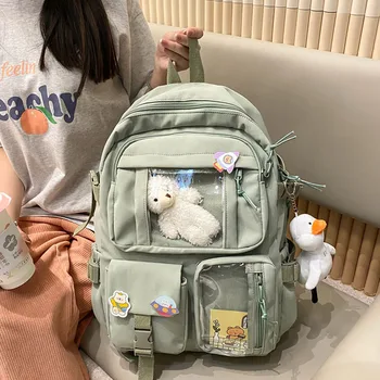 Милый женский рюкзак большой емкости, водонепроницаемый нейлоновый женский школьный рюкзак, ноутбук для студенток, дорожная сумка для книг Kawaii Girl