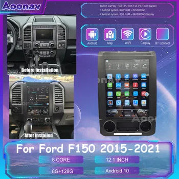 128 ГБ Автомобильный Стерео Радио Для Ford F150 2015-2021 Android GPS Навигация Мультимедийный Видеоплеер Беспроводной Сенсорный Экран Головного Устройства