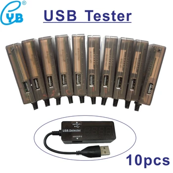 10 шт./лот USB Амперметр USB Детектор СВЕТОДИОДНЫЙ Цифровой тестер напряжения, тока и емкости Красный Синий цвет Измеритель напряжения и тока 3,2-15 В