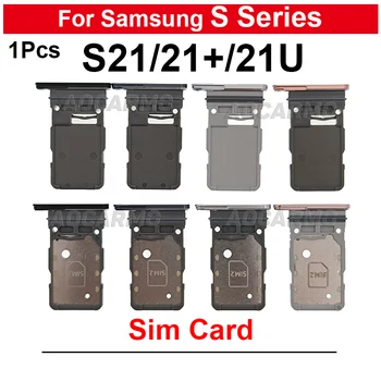 Гнездо для держателя лотка для sim-карты с одной и двумя Sim-картами Samsung Galaxy S21 Plus Ultra S21 + Запасные части Розовый Синий Белый