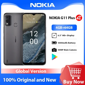 Смартфон Nokia G11 Plus 4G Android 12 4GB 64GB 3-дневный срок службы батареи 50-мегапиксельная AI-камера 6,5 ”HD-дисплей с частотой обновления 90 Гц телефон