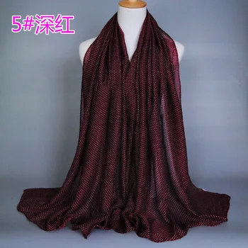 120 шт. новый модный шарф с принтом в горошек, шаль из пашмины/мусульманский шарф-хиджаб