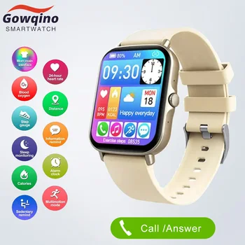 Мужские и женские спортивные часы Gowqino F97S Smartwatch 1.69 с сенсорным дисплеем для отслеживания сна для мобильных устройств Android