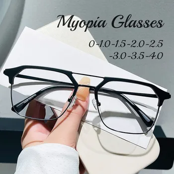 Роскошные Женские двухлучевые очки для близорукости с защитой от синего света, очки для близорукости, модные очки в квадратной оправе для мужчин и женщин