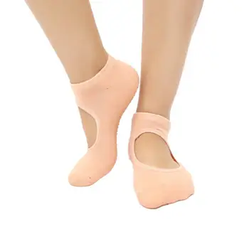 Черные 1 пара Мягких и дышащих, легко моющихся носков для йоги, невидимых нескользящих хлопковых носков для балета, танцев, пилатеса, женских носков для тренировок.
