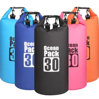 30-литровая водонепроницаемая сухая сумка для хранения мешков Сумка для плавания на открытом воздухе Каякинг Гребля на каноэ Речной треккинг Катание на лодках