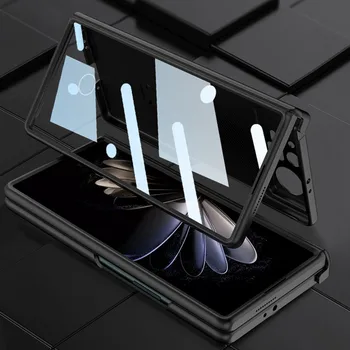 Защитный чехол из искусственной кожи с магнитной петлей для Xiaomi mi Mix Fold 2 Fold2 Чехол с держателем пленки из закаленного стекла Жесткий пластиковый чехол