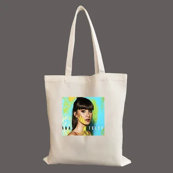 Телефон Aitana Персонализированная холщовая сумка на заказ, повседневная сумка для покупок, индивидуальная сумка-тоут большой емкости, женская холщовая сумка