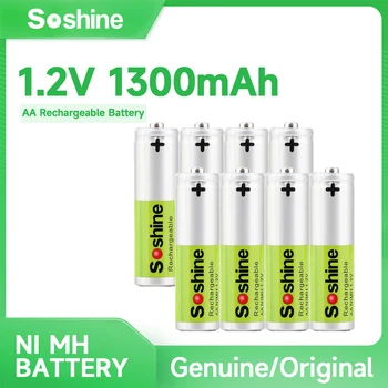 Аккумуляторные батареи Soshine 1.2 В AA 1300 мАч NIMH с низким саморазрядом для дистанционного управления, аккумулятор для цифровой камеры, игрушки для кемпинга