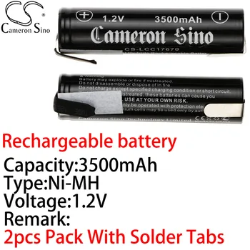 Аккумуляторная батарея Cameron Sino 17670 3500 мАч Ni-MH 1,2 В 2 шт. в упаковке с паяльными вкладками Diy Battery