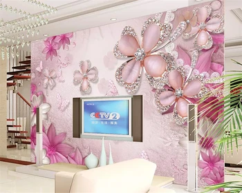 обои beibehang на заказ 3d роскошные золотые украшения цветы бабочка ТВ фон стена гостиная ресторан 3d обои фреска