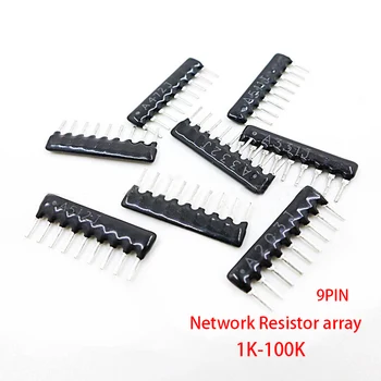 10шт Матрица сетевых Резисторов с DIP-исключением 9pin 47 100 220 330 470 510 680 1K 1.2K 1.5K 2K 2.2K 3.3K 4.7K 5.1K 5.6K 10K 100K ом