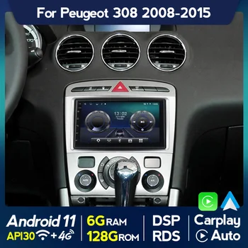6 + 128 Г 4G Lte Android 10,0 Автомобильный Радио Мультимедийный Видеоплеер Для Peugeot 308 408 GPS Стерео Рекордер Auto Carplay USB RDS 8 Core