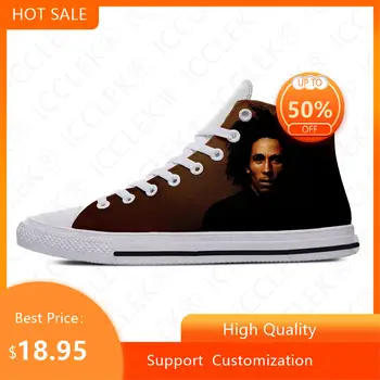 Модные высокие кроссовки Hot Cool Bob Marley Летние Мужские женские Высококачественные Удобные повседневные туфли Classic High Help Board Shoe