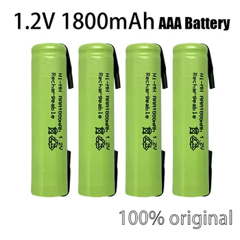 Новая 100% оригинальная качественная никель-металлогидридная батарея AAA 1800 мАч 1,2 В, аккумуляторная батарея 1,2 В, аккумуляторная батарея 3A Baterias