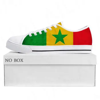 Сенегальский флаг Низкие Кроссовки высокого качества Мужские Женские Подростковые парусиновые кроссовки Senegal Prode Повседневная обувь для пары На заказ