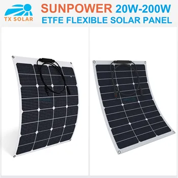 20-200 Вт, высокоэффективная гибкая солнечная панель SUNPOWER ETFE, профессиональные автомобильные солнечные панели для яхт на колесах, поддержка пользовательских