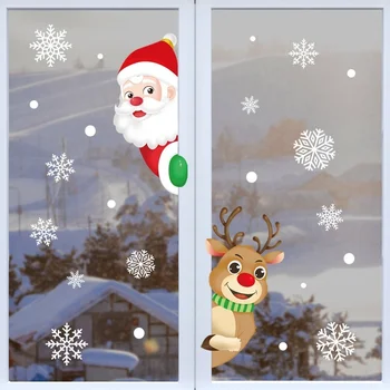 2022 Стеклянная наклейка на окно, дверь, Веселое Рождественское украшение для дома, Украшения, Гирлянда Navidad, Новогодний Подарок Санта-Клауса, Рождество