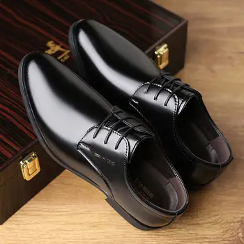 Мужская кожаная обувь На шнуровке, Кожаная Обувь, Мужская Деловая Официальная Мужская Обувь, Sapato Social Masculino, Мужская обувь Chaussure Homme