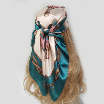2022 Модный Имитированный шелковый шарф с женским принтом на открытом воздухе, Роскошный Шарф для украшения волос на шее, повязка на голову, шарф На открытом воздухе, Маленькая косынка, мягкая обертка