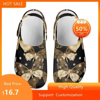 Noisydesigns/ Мужская обувь высокого качества, модные летние сандалии с дырками на толстой подошве, пляжные тапочки с дырками в виде бабочки, уличные тапочки с дырками