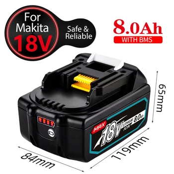 Для 100% Оригинального батарейного отсека Makita 18V BL1830B BL1850B BL1850 BL1840 BL1860 BL1815 Запасные литиевые батареи