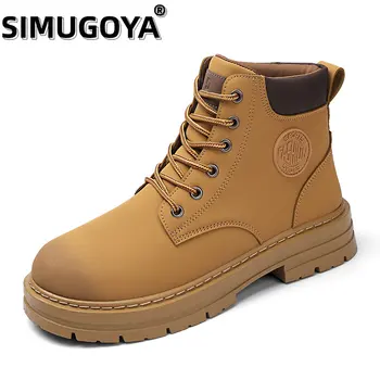 Ботинки для верховой езды SIMUGOYA, мужские высокие дышащие ботильоны до середины голенища, весенние трендовые ботинки-карго на толстой подошве, повседневные ботинки, мужские ботинки