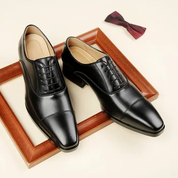 Высококачественные итальянские мужские туфли-оксфорды, роскошные свадебные туфли из натуральной кожи, Классические модельные туфли с квадратным носком, Большие размеры 39-47