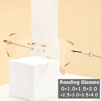 Роскошный Дизайн, Очки Для Пресбиопии Бриллиантовой Огранки, Блокирующие синий Свет, Очки Для Чтения, Готовые Оптические Очки Spectalce