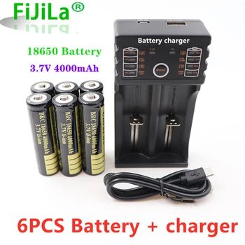 Bateria liion recarregável de 3.7v com carregador para lanterna led batery litio bateria + carregador
