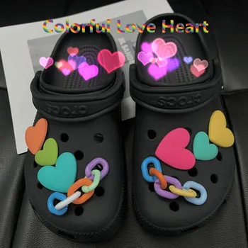 Красочный набор аксессуаров для обуви Love Heart Прекрасное украшение для сабо, сандалий, Милое украшение, Модные Новые Горячие подарки для мальчиков и девочек