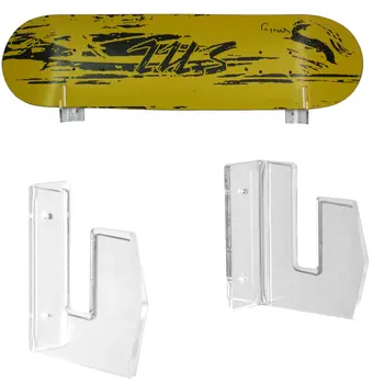 Настенная вешалка для скейтборда, прозрачные акриловые крепления для скейтборда, настенные кронштейны для электрического скейтборда- БЕЗ скейтборда