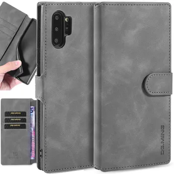 Бумажник-книжка из матовой кожи с откидной крышкой для Samsung Galaxy Note 10 Plus в стиле ретро для Note10