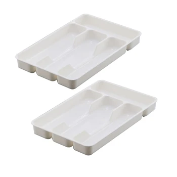 E56C 2 шт Кухонные органайзеры для ящиков Ложка, Нож, Разделительная коробка для вилок Пластиковый лоток для столовых приборов Экологичный лоток из полипропилена