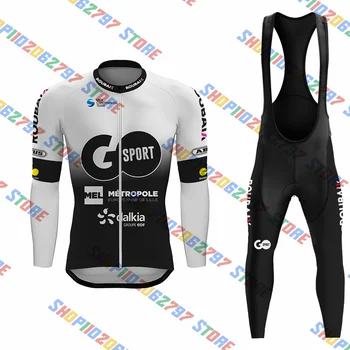2023 GO SPORT ROUBAIX, комплект из черного джерси, нагрудник с длинным рукавом, Конъюнктурная одежда для шоссейных велосипедов, костюм, велосипедная рубашка, Лето