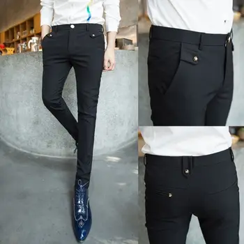2023 Мужская весенне-осенняя мода Деловые Повседневные Длинные брюки, костюмные брюки, мужские эластичные прямые Официальные брюки Плюс большой размер P264