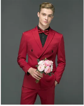 2 предмета (куртка + брюки) модное свадебное платье жениха на заказ, банкетное платье, мужской деловой костюм, мужской смокинг, мужские костюмы