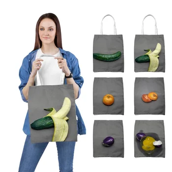 Фрукты и овощи маслом сумки на ремне женщины сумка многоразовые продуктовый сумки студенческие сумки на плечо Tote сумка