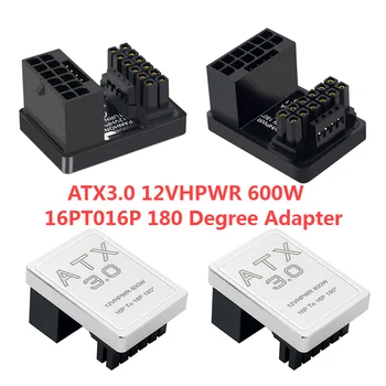 Адаптер Питания ATX3.0 12 + 4P От 16P до 16P 2VHPWR От Мужчины к женщине 600 Вт с Разъемом под углом 180 ° для Видеокарты PCIE 5.0