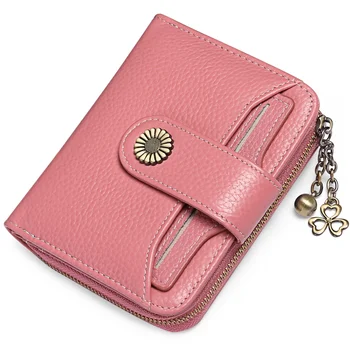 Новый кожаный женский кошелек Женский короткий студенческий корейский многофункциональный mini zero wallet лицензионный кошелек
